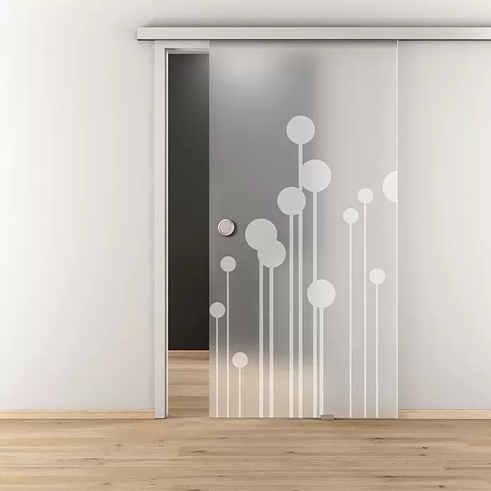 Diamond Doors Glasschiebetür 611 - 935 x 2.058 mm, Einscheibensicherheitsglas (ESG), Milchglas - Stimmungsaufnahme