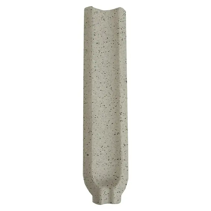 Sockelfliese Cefalu Hohlkehle Innen - 10 x 2,5 cm, Grau, Matt - Graue Betonstütze mit dunklen Sprenkeln, ideal für Bauprojekte und Landschaftsgestaltung. Langlebig und vielseitig einsetzbar.