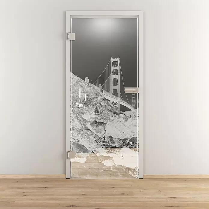 Diamond Doors Glasdrehtür 615 - 709 x 1.972 mm, DIN Anschlag: Links, Einscheibensicherheitsglas (ESG) - Stimmungsaufnahme