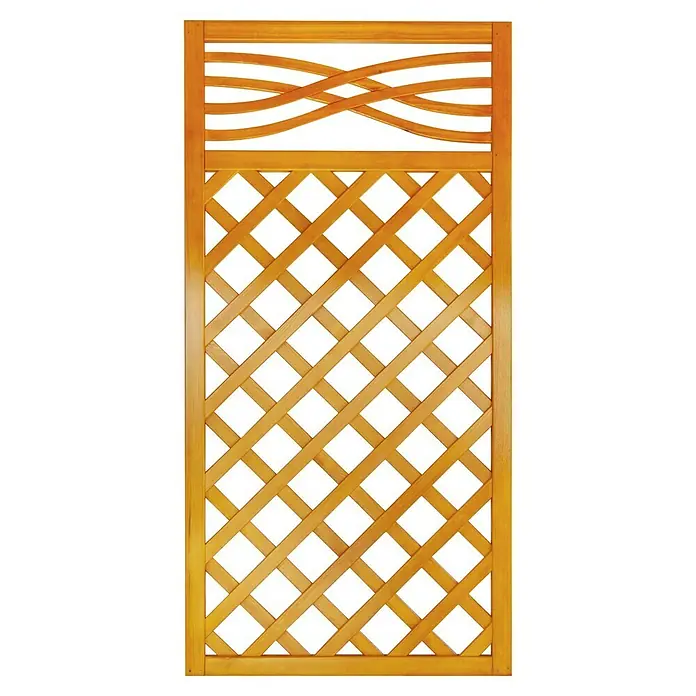 Andrewex Sichtschutzelement Malaga - 90 x 180 cm, Pinie - Holzpaneel mit Rautenmuster und gewelltem Design für dekorative Zwecke, ideal für den Garten- oder Innenbereich.