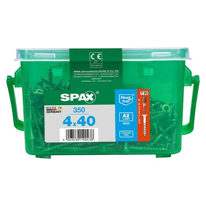 SPAX A2 RFR TX 4,0X40 HKB 350 ST. /