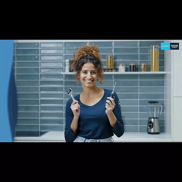 Grohe QuickFix Spültischarmatur Start - Chrom, Ausziehbar, Glänzend - GROHE QuickFix Küchenarmatur mit herausziehbarer Brause: Produktinstallation
