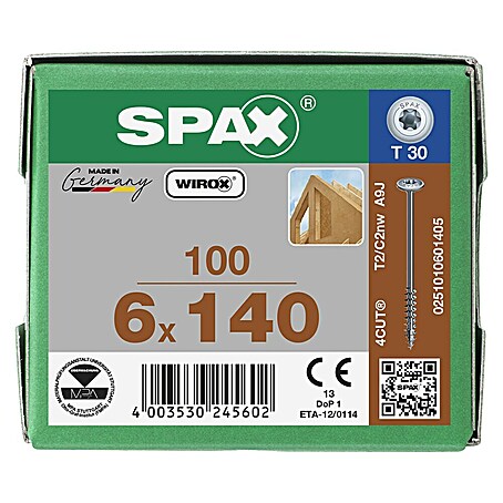 Spax HI FORCE Tellerkopfschraube HI.FORCE WIROX (Ø x L: 6 x 140 mm, WIROX Oberfläche, T-Star plus, 100 Stk.)