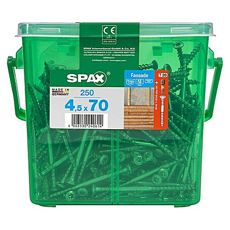 Spax T-Star plus Terrassenschraube (Ø x L: 4,5 x 70 mm, Edelstahl rostfrei A2, 250 Stk.)