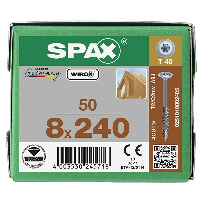 SPAX HI.FORCE  8X240BOX 50 ST.