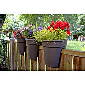 KHW Geländertopf Flowerclip (3 Stk., Ø x H: 27 x 27,5 cm, Anthrazit)