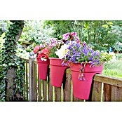 KHW Geländertopf Flowerclip (3 Stk., Ø x H: 27 x 27,5 cm, Beere)