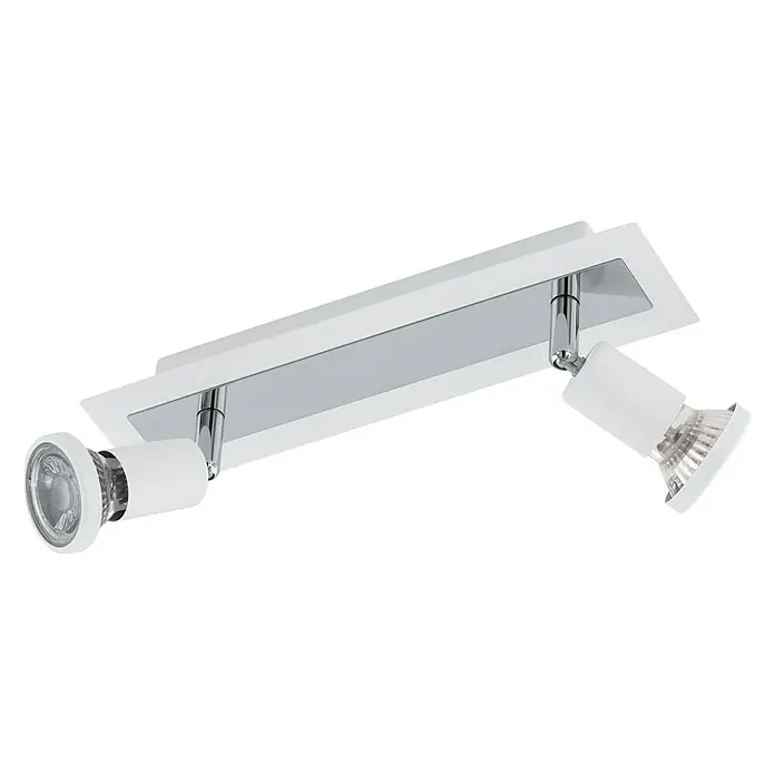 Eglo Sarria Wandstrahler SARRIA - 9 W, Weiß/Chrom, GU10, 2 Stk. - Modernes weißes Deckenstrahler-System mit zwei Lampen, ideal für stilvolle Beleuchtung in jedem Raum.