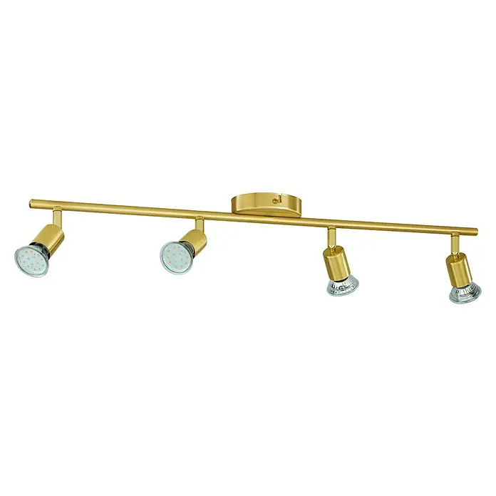 Eglo Buzz-LED Deckenstrahler BUZZ-LED - 11,2 W, Gold, GU10, 4 Stk. - Goldene LED-Spotleuchte mit vier Strahlern für eine moderne Beleuchtung.\n