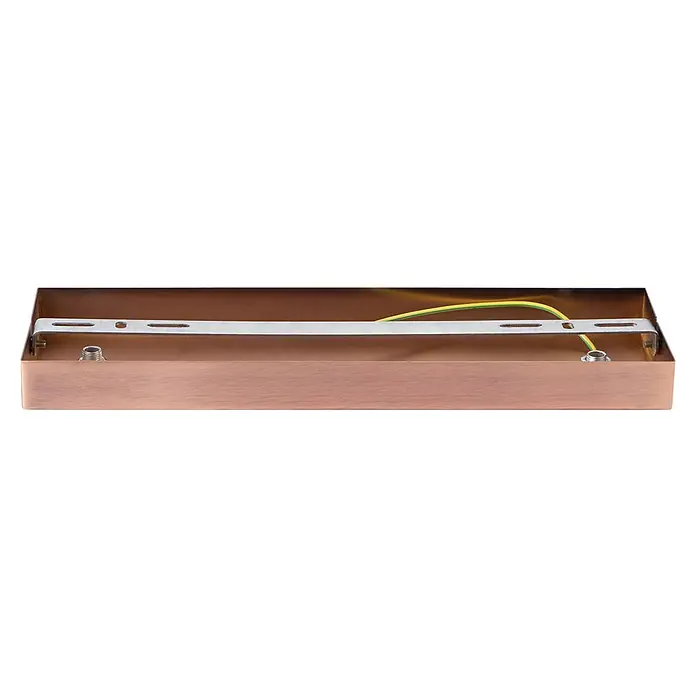 Home Sweet Home Lampenbaldachin - 2-fach, Kupfer, 9,5 x 30 cm - Nahaufnahme einer Deckenleuchte in Kupferoptik, die ein modernes Design und eine hochwertige Verarbeitung erkennen lässt.