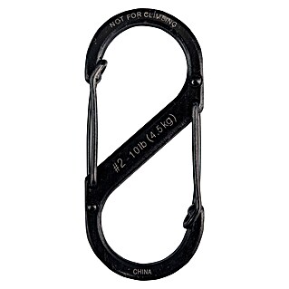 Nite Ize Doppelkarabiner (50 x 22 mm, Edelstahl, Schwarz, Belastbarkeit: 4,5 kg)