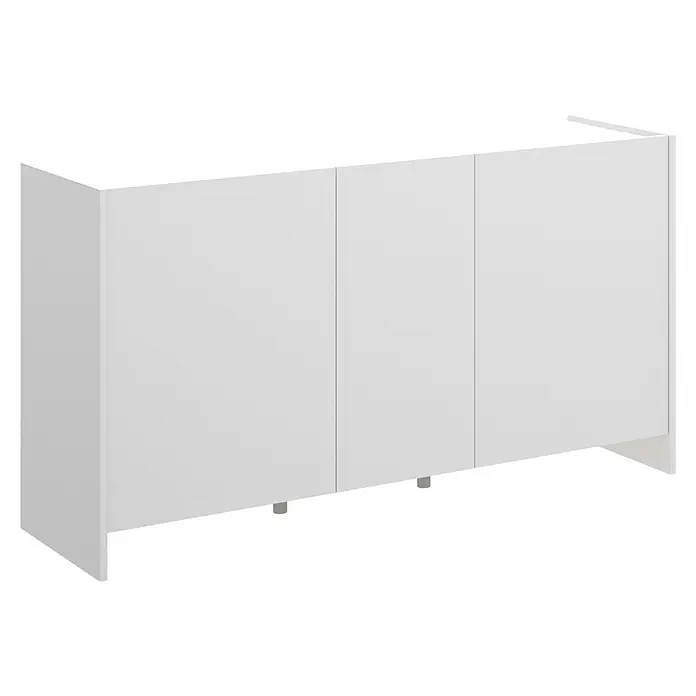 Dekit Aparador Kloe - L x An x Al: 42 x 138 x 76 cm, Blanco/Natural, Número de puertas: 3 ud. - Un elegante aparador blanco con tres puertas, perfecto para espacios de vida modernos y que ofrece mucho espacio de almacenamiento.