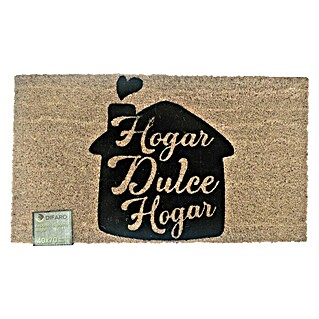 Felpudo de coco Hogar (Text, Coco Marrón/Negro, 70 x 40 cm)