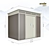 Hoggar Gerätehaus Nyköp (Außenmaß inkl. Dachüberstand (B x T): 213 x 142 cm, Taupe, Stahl, Grundfläche: 3,02 m²) | BAUHAUS