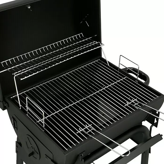 Grillstar Holzkohlegrill Grilltonne - B x T x H: 68 x 66 x 109 cm, Grillfläche (B x T): 46 x 43 cm, Schwarz - Detailaufnahme