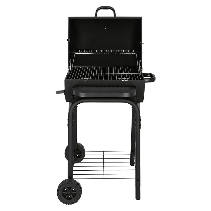 Grillstar Holzkohlegrill Grilltonne - B x T x H: 68 x 66 x 109 cm, Grillfläche (B x T): 46 x 43 cm, Schwarz - Grill im Holzkohle-Stil. Tragbarer Grill mit Rädern für einfache Mobilität.