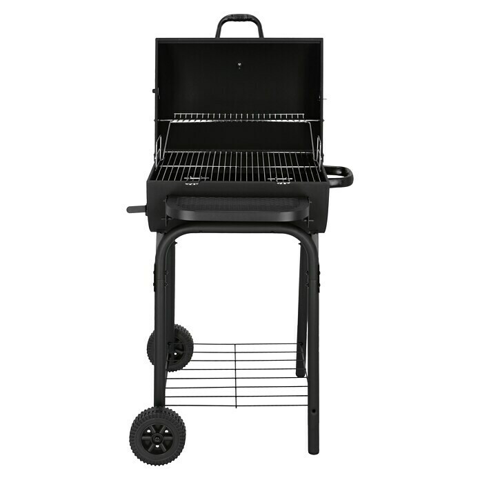 Grillstar Holzkohlegrill GrilltonneL x B x H: 66 x 68 x 109 cm, Schwarz, Hauptgrillfläche: 36,7 x 45 cm Front View