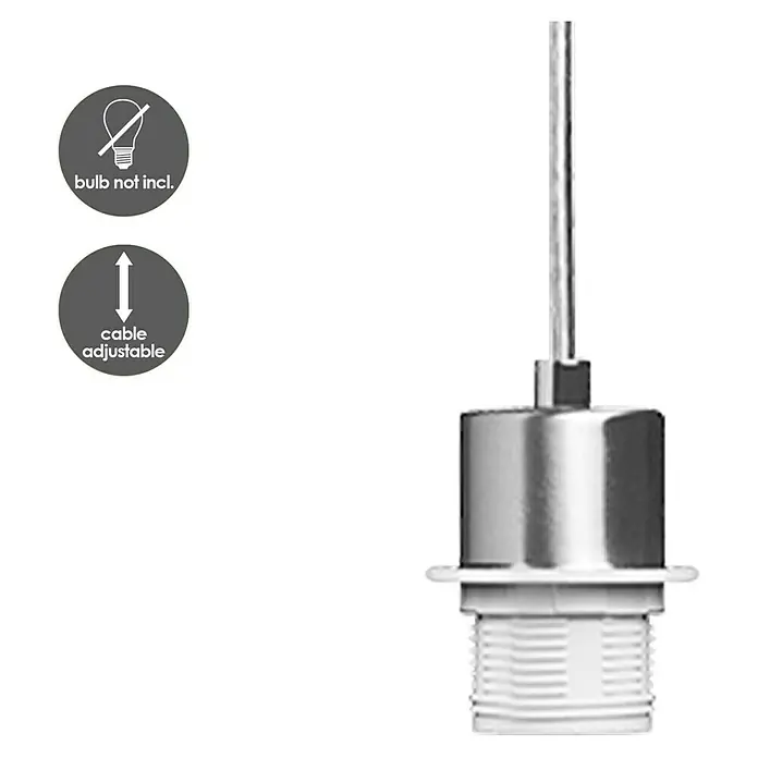 Home Sweet Home Pendelleuchte rund Basic - Höhe: 100 cm - Nahaufnahme einer Lampenfassung aus Metall und Kunststoff mit verstellbarem Kabel. Glühbirne nicht enthalten.