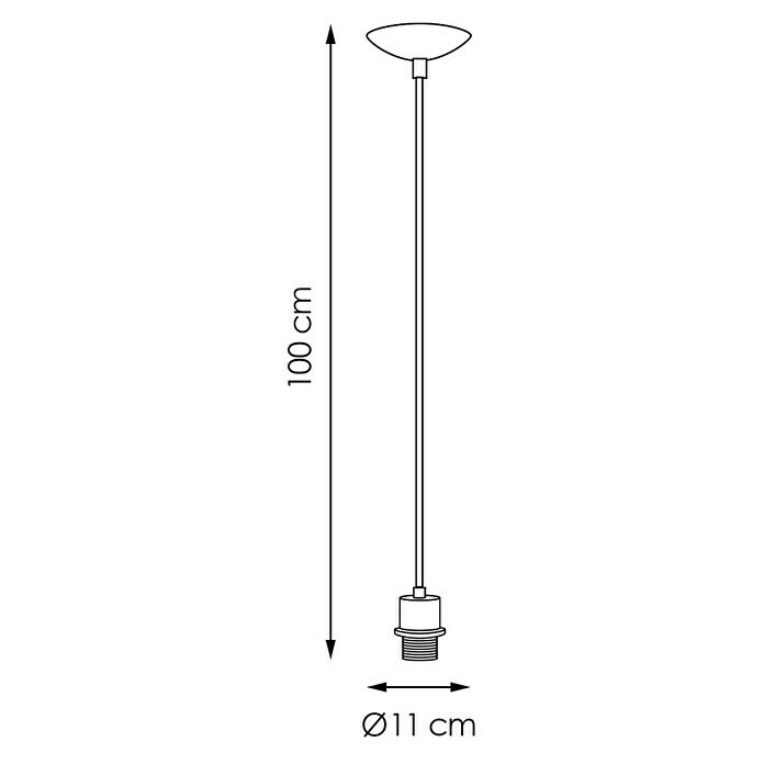 Home Sweet Home Pendelleuchte rund Basic (60 W, Farbe: Stahl matt, Höhe: 100 cm)