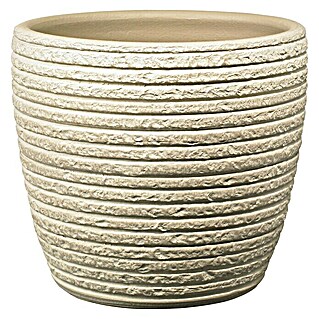 Soendgen Keramik Übertopf rund (Außenmaß (Ø x H): 14 x 12 cm, Creme, Keramik)