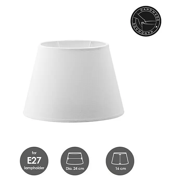 Home Sweet Home Lampenschirm LargoØ x H: 24 x 16 cm, Pure White, Stoff, Oval