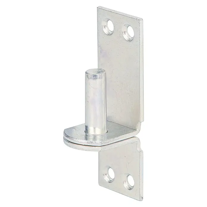 Stabilit Aufschraubkloben - Durchmesser Dorn: 10 mm, Abstand Dorn bis Platte: 13 mm, 85 x 33 mm - Metalltürband mit Stift, ideal für robuste Türlösungen. Die Konstruktion bietet Stabilität und Langlebigkeit für verschiedene Türtypen.