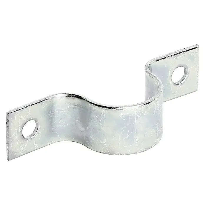 Stabilit Abrazadera para tubo - Acero, Zincado, Específico para: Tubos de 25 mm - Una abrazadera de tubo galvanizada con orificios de montaje, ideal para asegurar tuberías y conductos de forma segura.
