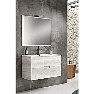 Mueble de lavabo Montana Slim (L x An x Al: 39 x 100 x 50 cm, Blanco polar/Cromo)