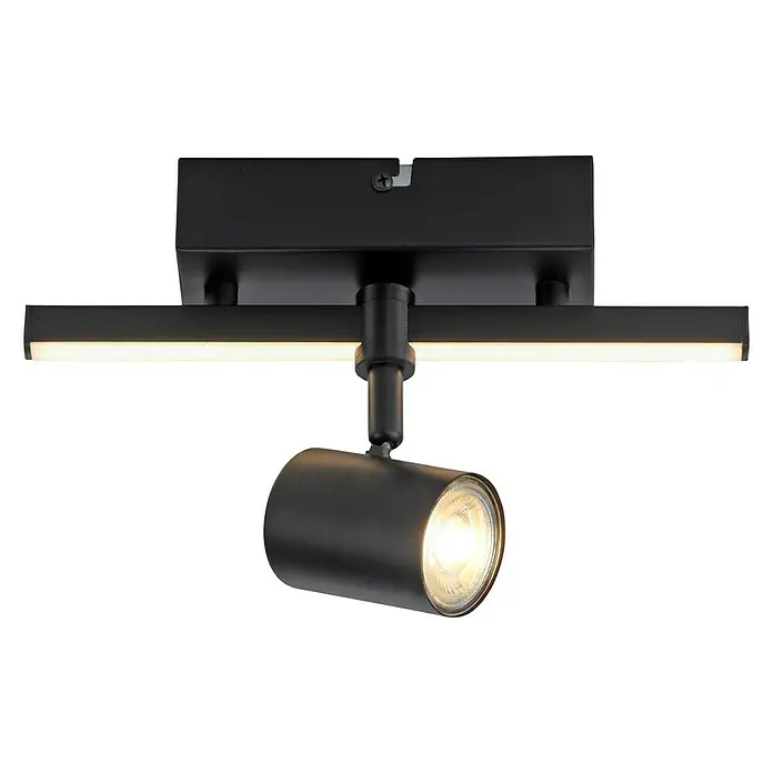 Paul Neuhaus LED-Wand- & Deckenstrahler Barik - 7,5 W, L x B x H: 25,55 x 14 x 16 cm, Schwarz, Warmweiß - Schwarzer LED-Strahler mit Schienen für moderne Beleuchtung, ideal für Wohn- und Geschäftsräume. Elegantes Design.