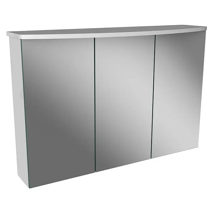 Camargue Badmöbel-Set - Weiß, Glänzend, 90 cm, 3 -tlg., 15,84 W - Dieser Spiegelschrank ist eine ideale Ergänzung für jedes Badezimmer. Mit drei Türen bietet er ausreichend Stauraum für Badutensilien.