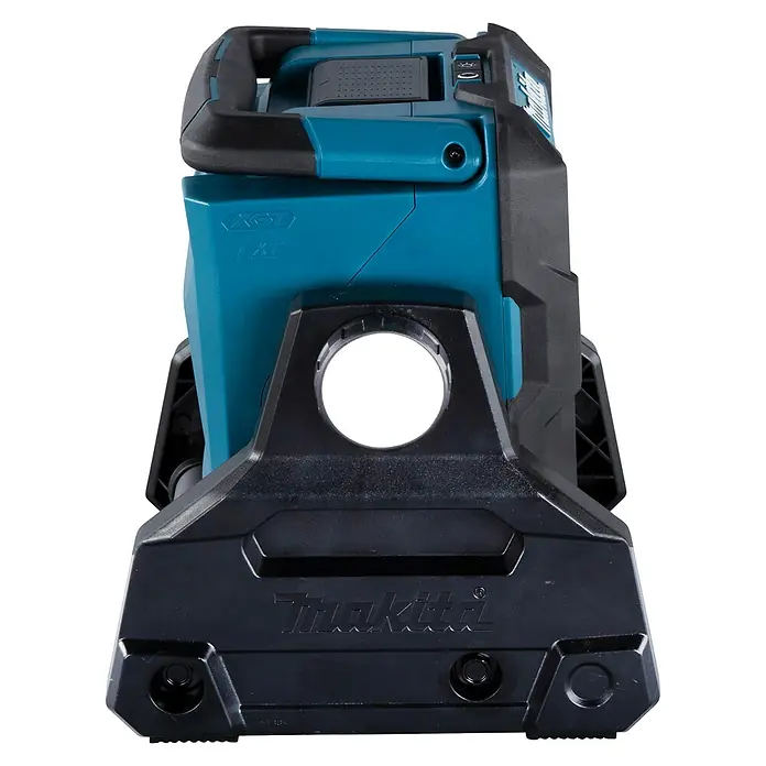 Makita LXT 18V LED-Akkustrahler ML003G - 18 V, Ohne Akku - Nahaufnahme eines Makita-Produkts, das sich durch seine robuste Bauweise und sein professionelles Design auszeichnet.