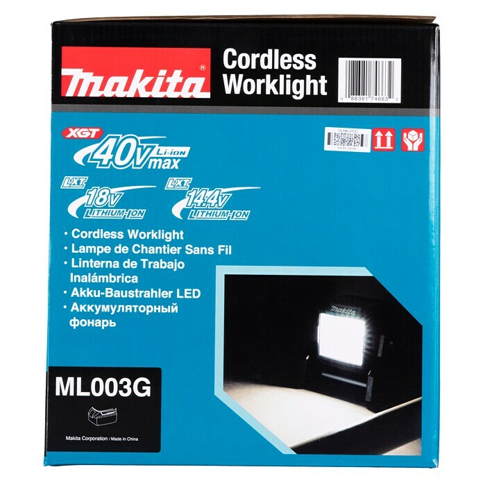 Makita LED-Akkustrahler ML003G18 V - 40 V, Ohne Akku Front View