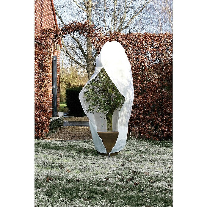 Nature Vliesdoek met ritssluiting (Ø x l: 250 x 300 cm, Wit) | BAUHAUS
