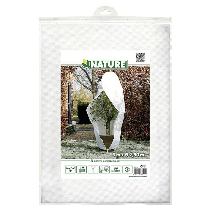 Nature Vliesdoek met ritssluiting (Ø x l: 250 x 300 cm, Wit) | BAUHAUS
