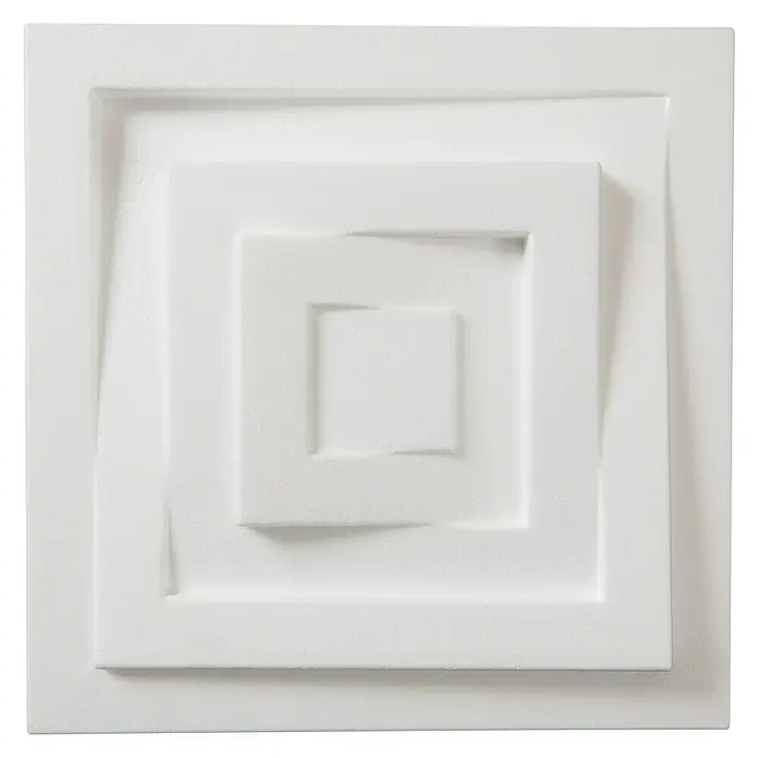 Nmc Decoflair Rosette B22 - 30 x 30 cm, Expandiertes Polystyrol (EPS), Weiß, 1 Stk. - Weißes, quadratisches, dreidimensionales Wandpaneel, das durch seine verschachtelte Form ein modernes und minimalistisches Design bietet.