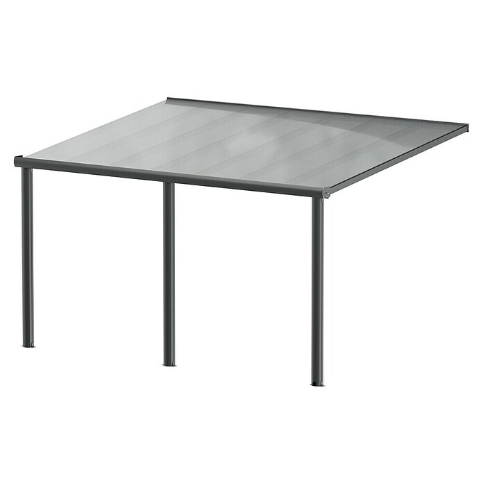 Gardendreams Terrassenüberdachung Compact Line (B x T: 424 x 300 cm, Anthrazitgrau, Polycarbonat, Transparent) | BAUHAUS
