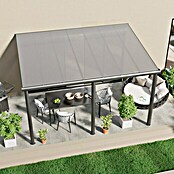 Gardendreams Terrassenüberdachung Compact Line (B x T: 424 x 300 cm, Anthrazitgrau, Polycarbonat, Transparent) | BAUHAUS