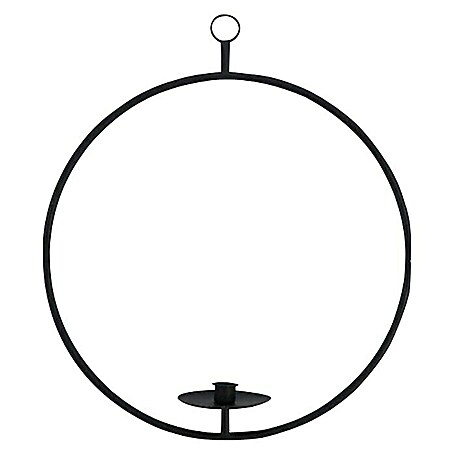 Kerzenhalter Ring (Schwarz, Durchmesser: 38,5 cm, Metall)