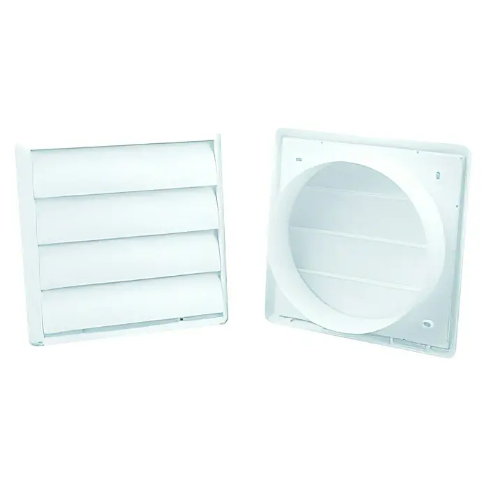 Rejilla de ventilación Tubpla - 125 mm, Blanco - Rejilla de ventilación blanca con lamas y conexión de tubo para sistemas de extracción. La solución perfecta para ventilar espacios interiores.