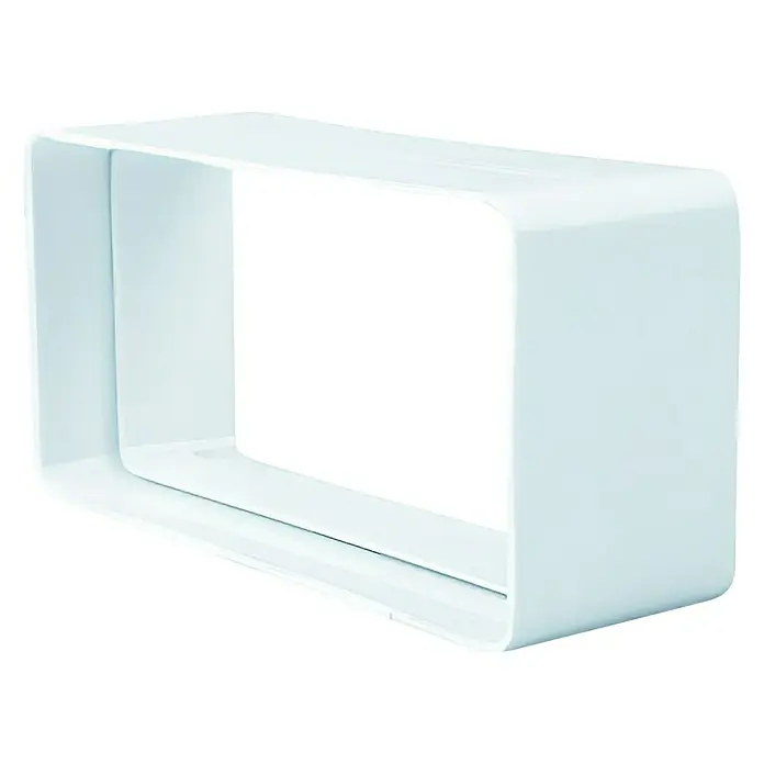 Empalme para tubo rectangular Tubpla - 125 mm, Blanco - La elegante caja rectangular de estantería de pared en blanco ofrece un almacenamiento elegante y un diseño moderno para su hogar.