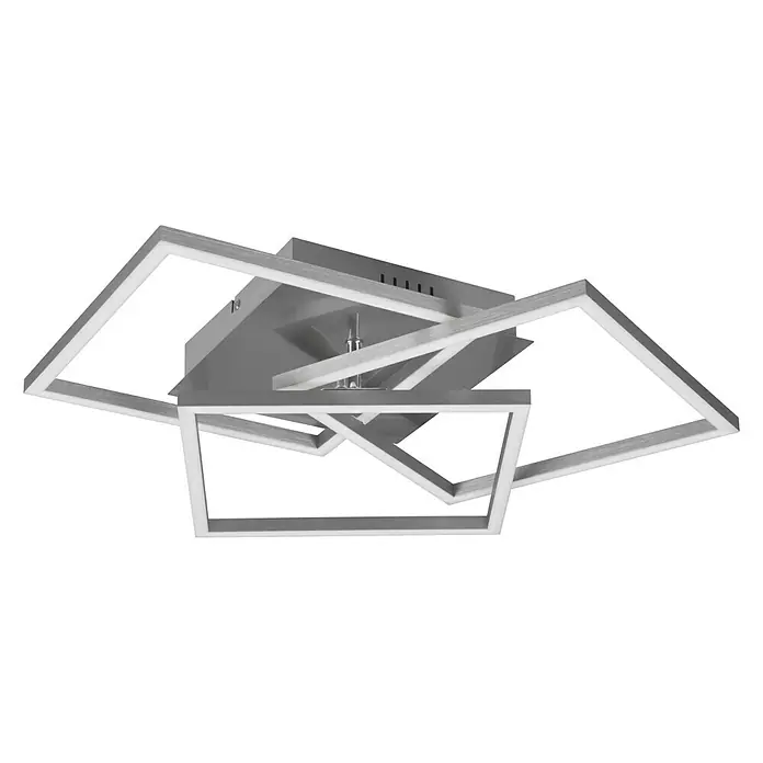 Reality Leuchten LED-Deckenleuchte Mobile - 28 W, L x B x H: 42 x 39 x 10 cm, Nickel-matt - Moderne LED-Deckenleuchte mit geometrischem Design. Diese elegante Leuchte ist ein echter Blickfang und sorgt für eine angenehme Beleuchtung.