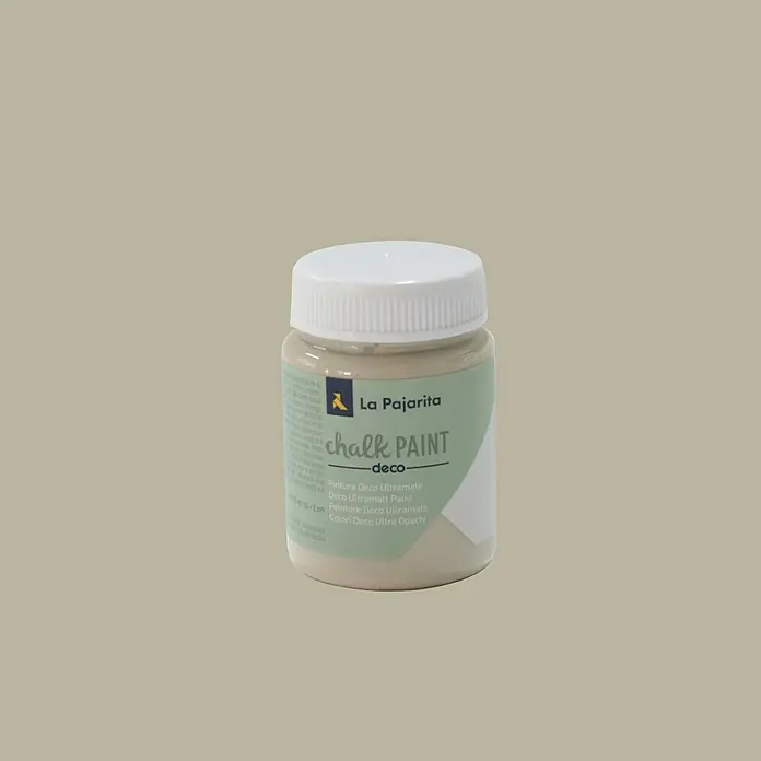 La Pajarita Pintura de tiza Chalk Paint - Beige antiguo, 75 ml, Mate - Primer plano de una lata de La Pajarita Chalk Paint Deco.