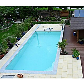 KWAD Bausatz-Pool de Luxe (L x B x H: 800 x 400 x 150 cm, 46 500 l, Blau)
