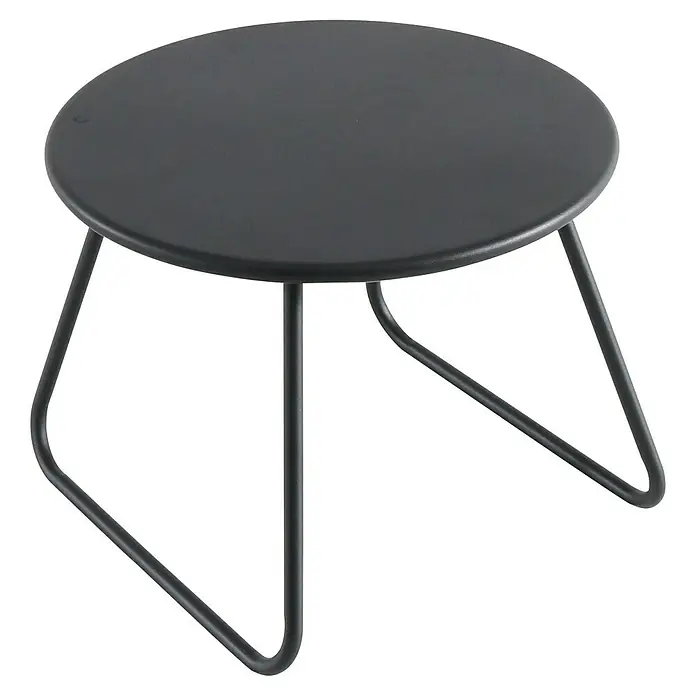 Sunfun Sarah Garten-Beistelltisch rund - Ø x H: 48 x 37,5 cm, Stahl, Schwarz - Dieser elegante, schwarze, runde Beistelltisch besticht durch sein minimalistisches Design und die filigranen Metallbeine.