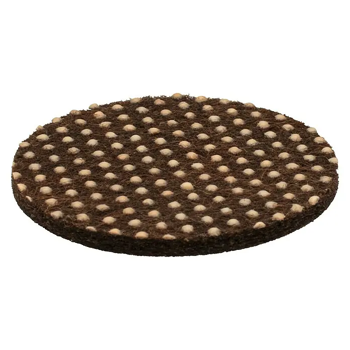 Wagner System Anti-Rutsch-Pad - Ø x H: 40 x 3 mm, Braun/Beige, Kleben, 4 Stk. - Brauner runder Untersetzer mit Noppenmuster auf schwarzem Hintergrund.