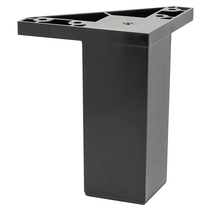 Wagner System Möbelfuß - Kunststoff, Höhe: 10,2 cm - Schwarzer Möbelfuß aus Kunststoff mit Montageplatte. Ideal für Sofas, Schränke und andere Möbelstücke.