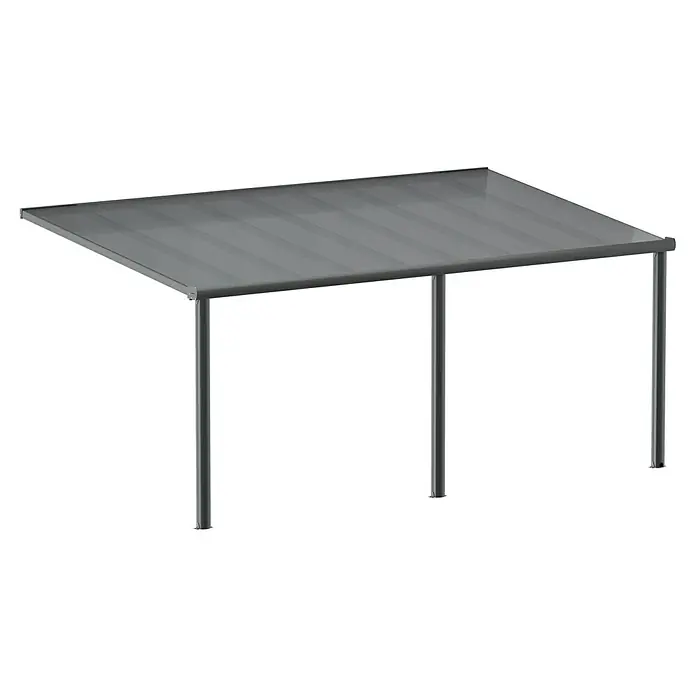 Gardendreams Terrassenüberdachung Comfort - B x T: 544 x 300 cm, Anthrazitgrau, Polycarbonat, Transparent - Überdachung mit vier Stützen in Grau. Perfekt für den Garten. Sie schützt vor Sonne und leichtem Regen. Ideal für entspannte Stunden im Freien.