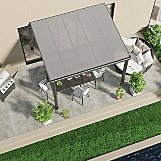 Terrassenüberdachung Compact Line (L x T: 304 x 250 cm, Polycarbonat, Anthrazitgrau, Transparent)
