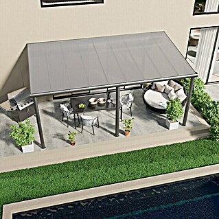 Gardendreams Terrassenüberdachung Compact Line (B x T: 544 x 300 cm, Anthrazitgrau, Polycarbonat, Transparent)