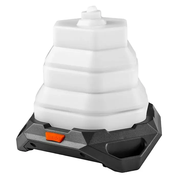 Nebo Tools Linterna Galileo Air - 12 x 12 x 11,8 cm, 40 lm - 1.000 lm, IPX4 - Primer plano de una linterna NEBO.